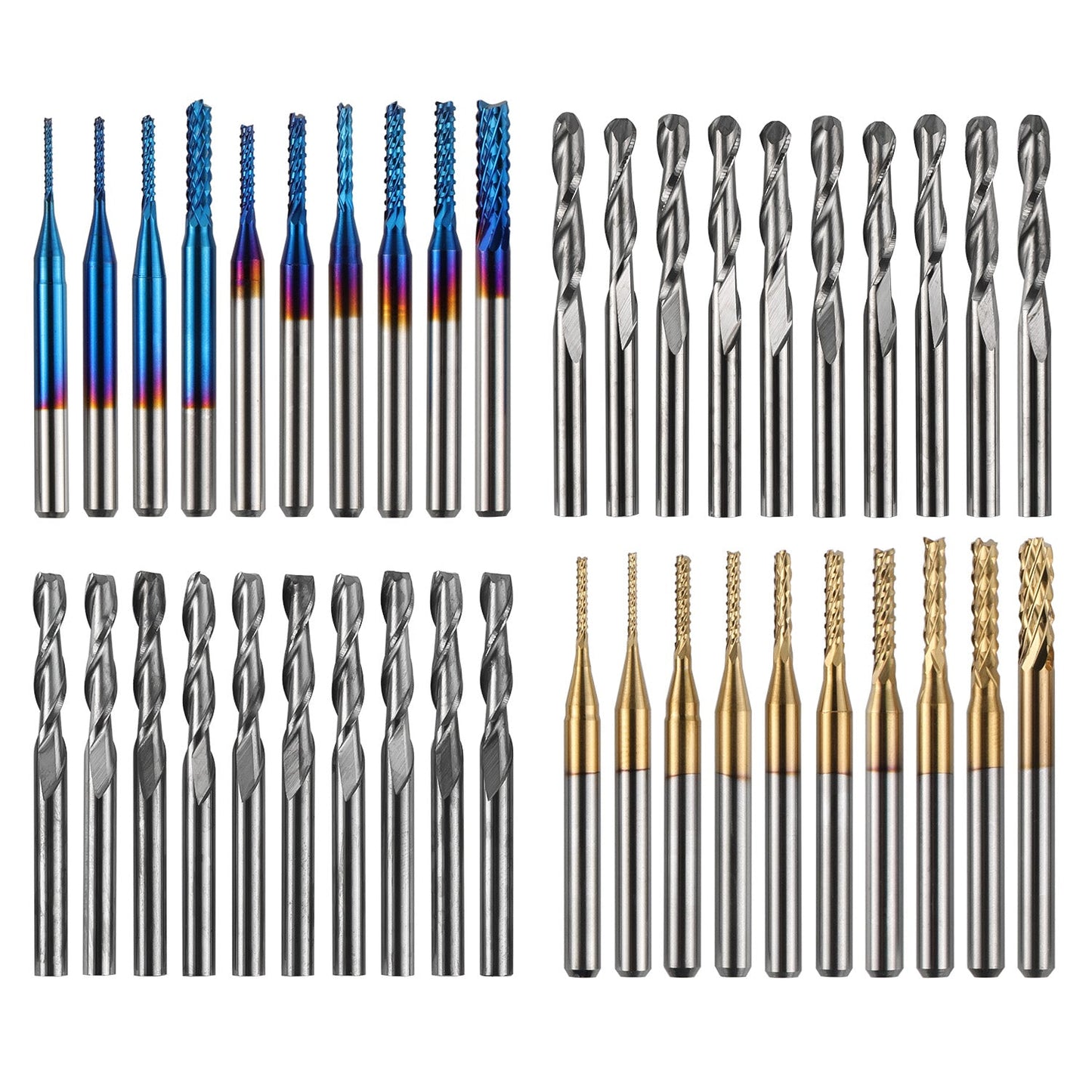 40PCS CNC Milling & Carving Bit Set, 1/8" Shank