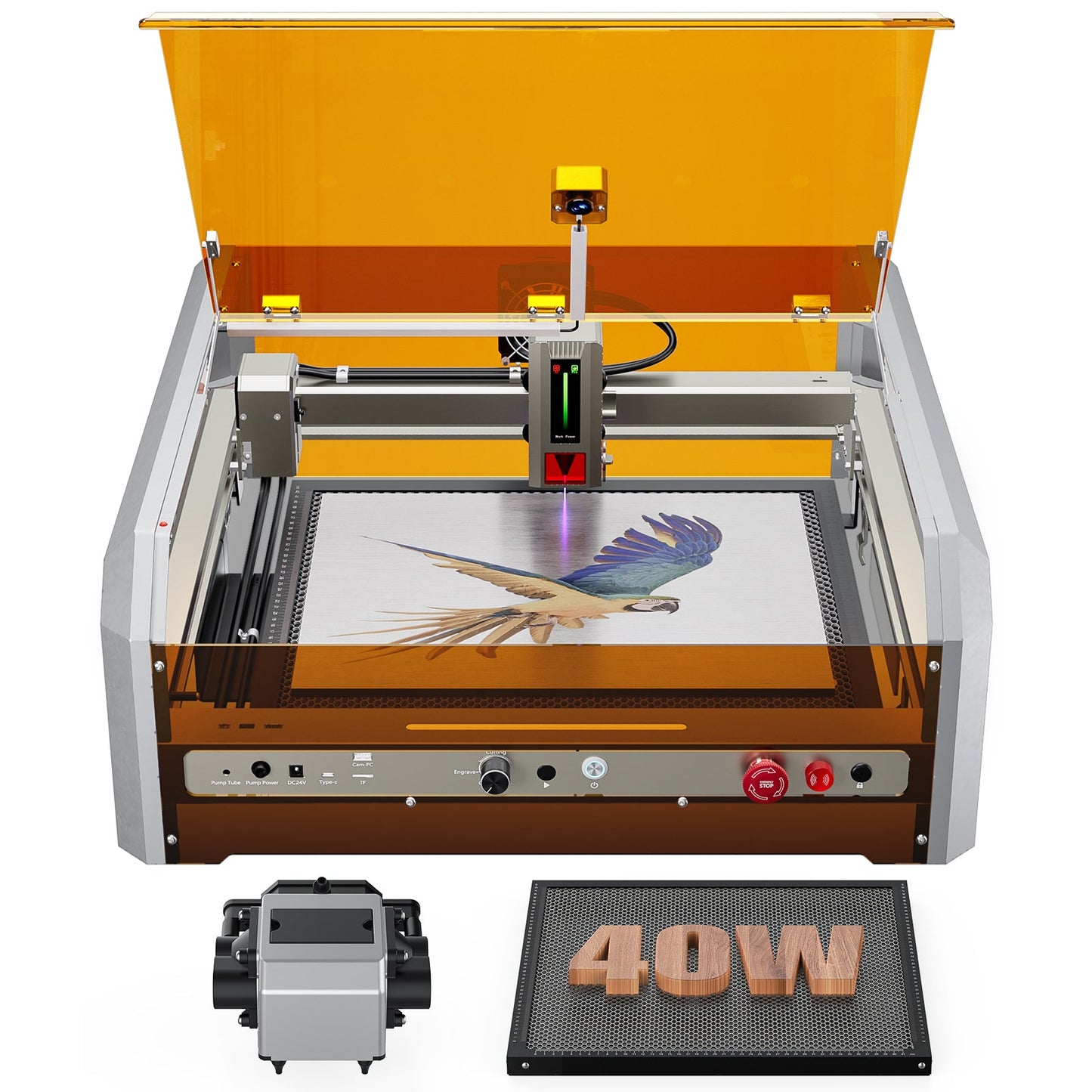 L8 Ultra-Fast Laser Engraver, 40,000mm/min, 20W/40W Power, Air Assist & LightBurn Camera