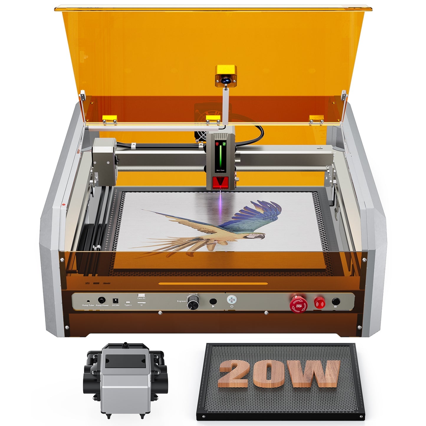 L8 Ultra-Fast Laser Engraver, 40,000mm/min, 20W/40W Power, Air Assist & LightBurn Camera